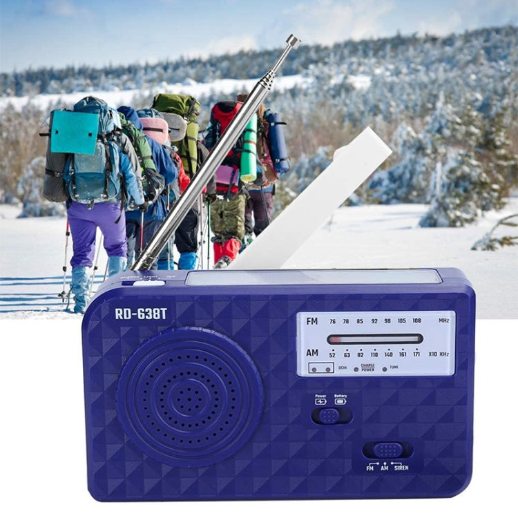 RD-638T Two-band Solar Powered AM / FM Radio Player Flashlight with Dynamo Function(Blue) by buy2fix