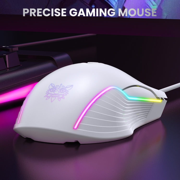 ONIKUMA CW905 RGB Lighting Wired Mouse(White) by ONIKUMA