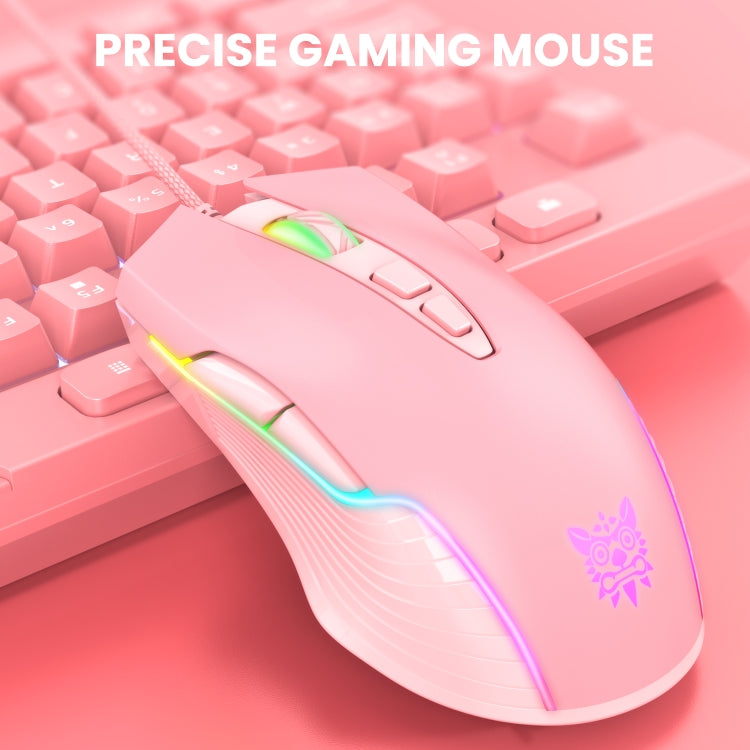 ONIKUMA CW905 RGB Lighting Wired Mouse(Pink) by ONIKUMA
