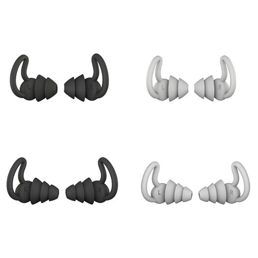 iMeBoBo A1 Shark Fin Version Nano Silicone Sleeping Noise Reduction Earplugs, Style:Three Layer(Black) by buy2fix