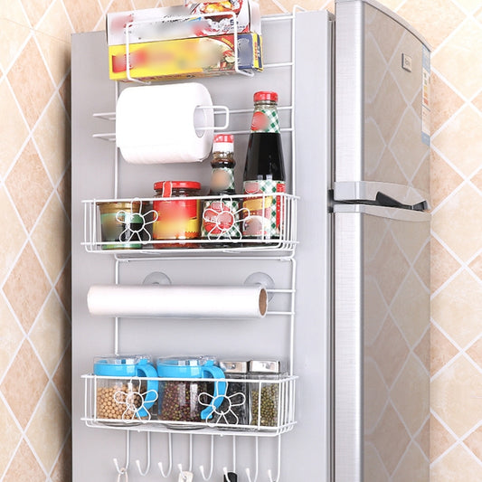 Multi-layer Fridge Storage Rack Side Shelf Sidewall Holder Multi-function Kitchen Organizer Household, Size:Sun Flower Rack by buy2fix