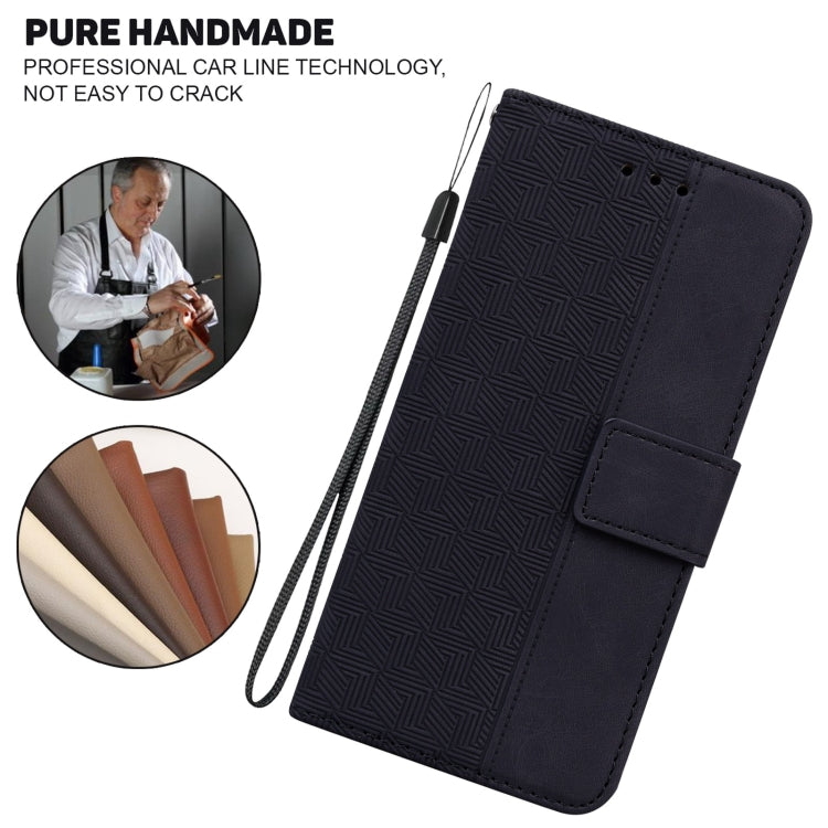 For Tecno Spark 7 Geometric Embossed Leather Phone Case(Black) by buy2fix