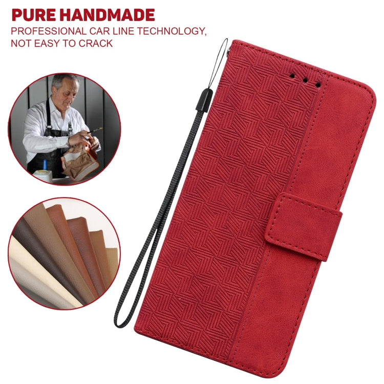 For OnePlus Nord CE 2 5G Geometric Embossed Leather Phone Case(Red) by buy2fix
