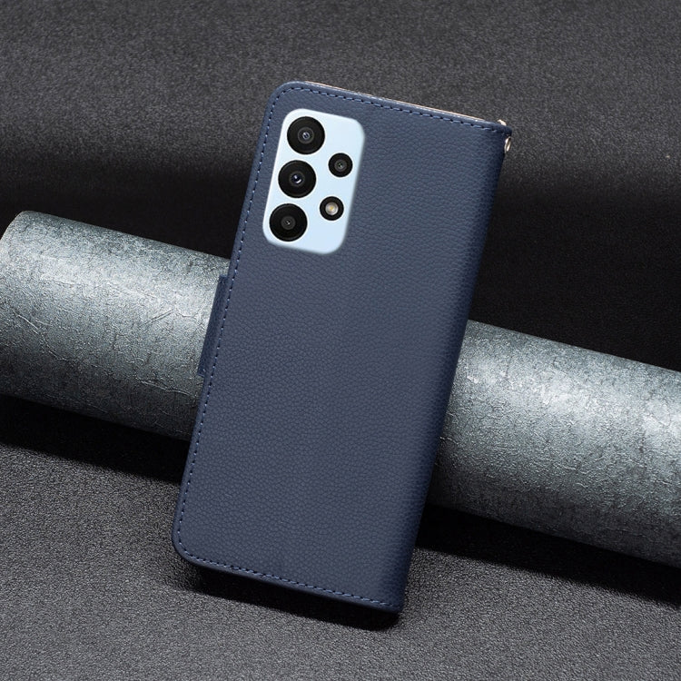 For Samsung Galaxy A23 5G Litchi Texture Pure Color Leather Phone Case(Dark Blue) by buy2fix