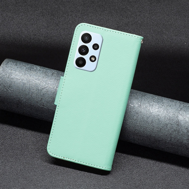For Samsung Galaxy A23 5G Litchi Texture Pure Color Leather Phone Case(Green) by buy2fix