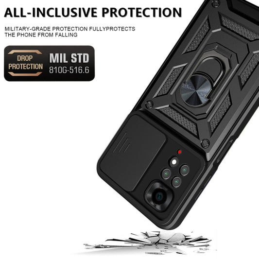 For Xiaomi Redmi Note 11S Sliding Camera Cover TPU+PC Phone Case(Black) by buy2fix