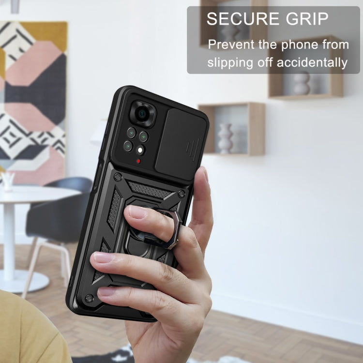 For Xiaomi Redmi Note 11S Sliding Camera Cover TPU+PC Phone Case(Black) by buy2fix