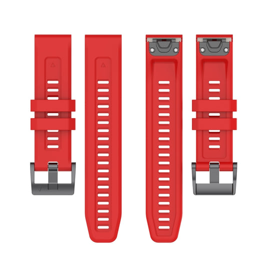 For Garmin Fenix 7X Quick Release Silicone Watch Band(Red) by buy2fix