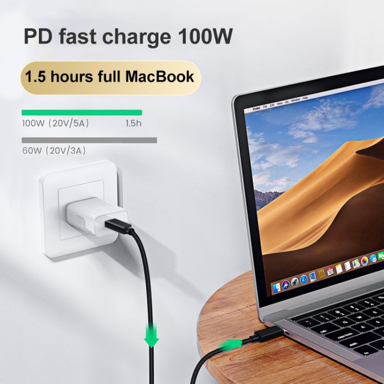 PD 100W USB-C / Type-C to USB-C / Type-C Compatible Thunderbolt 4 Full-function Data Cable, Cable Length:1m(Black and Grey Mesh) by buy2fix