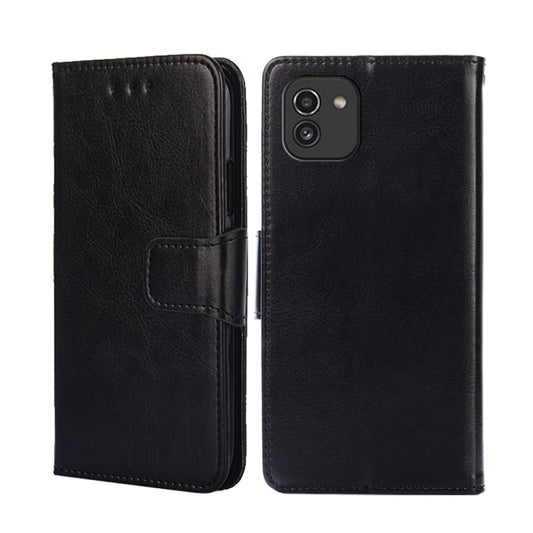 For Samsung Galaxy A03 International Version Crystal Texture Leather Phone Case(Black) by buy2fix