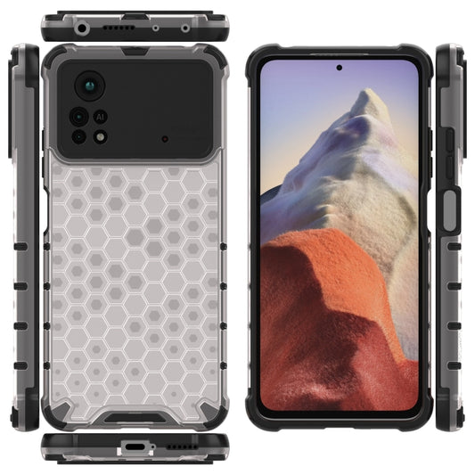 For Xiaomi Poco X4 Pro 5G Shockproof Honeycomb PC + TPU Case(White) by buy2fix