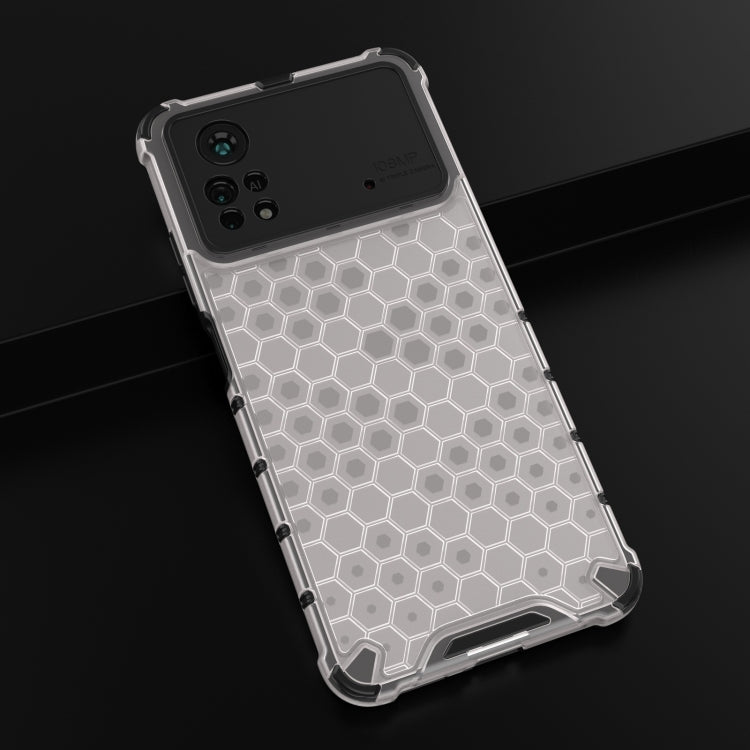 For Xiaomi Poco X4 Pro 5G Shockproof Honeycomb PC + TPU Case(White) by buy2fix