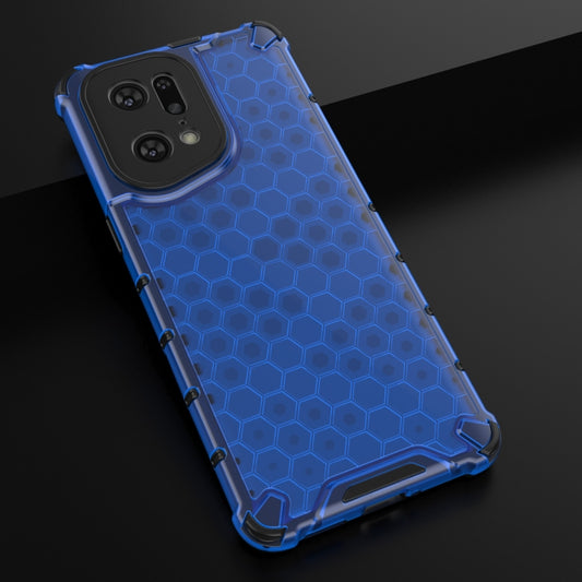 For OPPO Find X5 Pro Shockproof Honeycomb PC + TPU Phone Case(Blue) by buy2fix