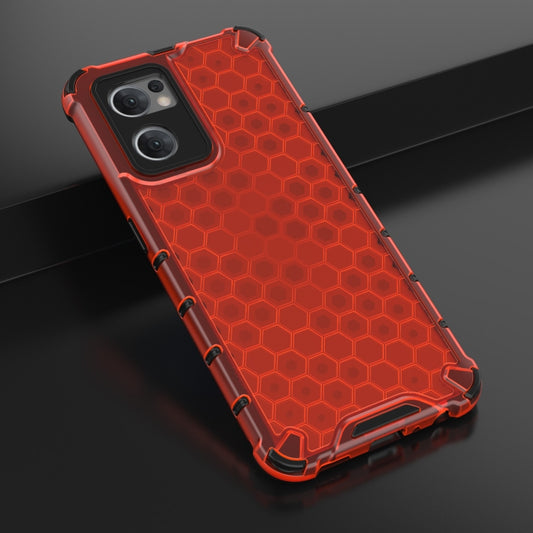 For OPPO Reno7 5G Global / Find X5 Lite Shockproof Honeycomb PC + TPU Phone Case(Red) by buy2fix