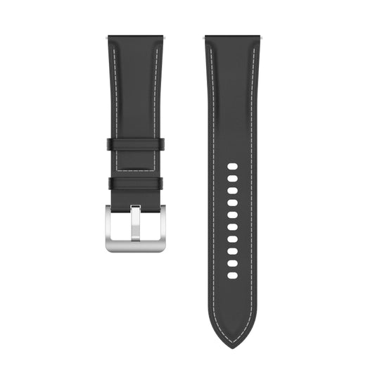 20mm Universal Genuine Leather Watch Band(Black) by buy2fix