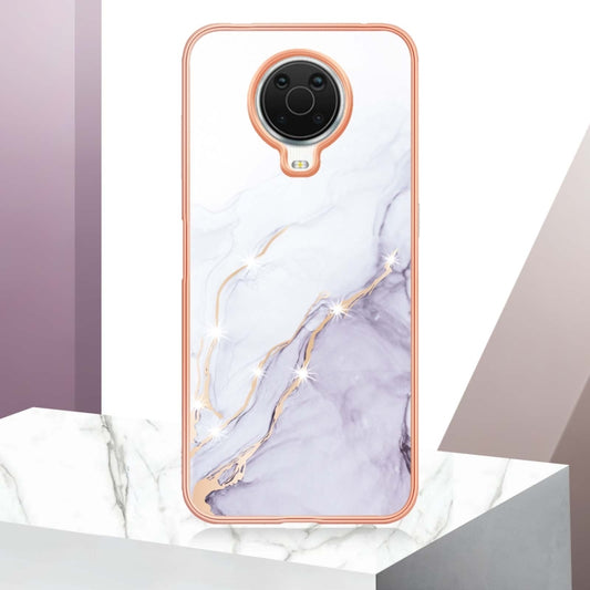 For Nokia G20 / G10 Electroplating Marble Pattern Dual-side IMD TPU Phone Case(White 006) by buy2fix