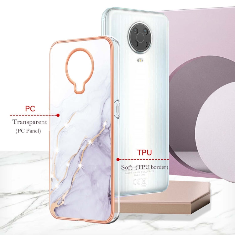 For Nokia G20 / G10 Electroplating Marble Pattern Dual-side IMD TPU Phone Case(White 006) by buy2fix