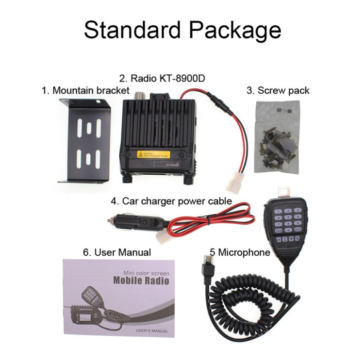 QYT KT-8900D Mini 25W Dual Band Mobile Radio Walkie Talkie for Car by buy2fix