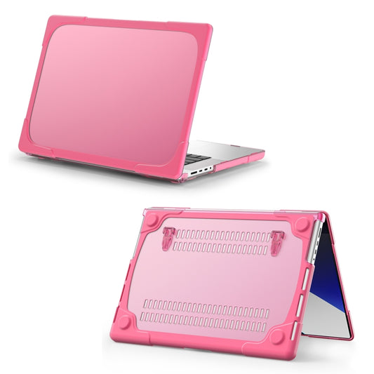 TPU + PC Two-color Anti-fall Laptop Protective Case For MacBook Pro 16.2 inch A2485 2021(Rose Red) by buy2fix