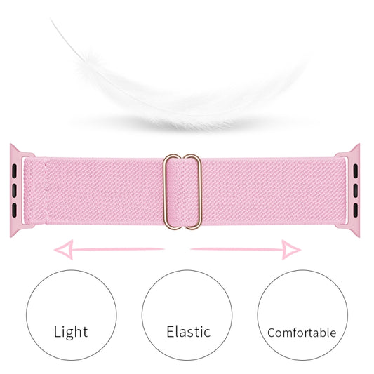 Polyester Nylon Watch Band For Apple Watch Ultra 49mm&Watch Ultra 2 49mm / Series 9&8&7 45mm / SE 3&SE 2&6&SE&5&4 44mm / 3&2&1 42mm(Pink) by buy2fix