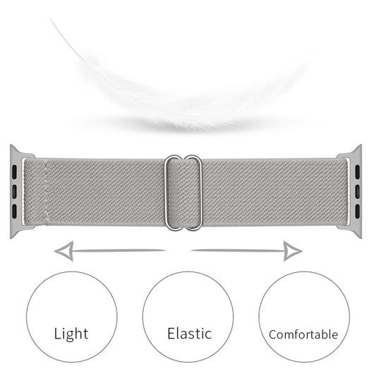 Polyester Nylon Watch Band For Apple Watch Ultra 49mm&Watch Ultra 2 49mm / Series 9&8&7 45mm / SE 3&SE 2&6&SE&5&4 44mm / 3&2&1 42mm(Grey) by buy2fix