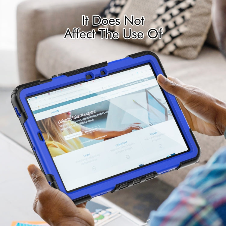 For Samsung Galaxy Tab S8 11 inch SM-X700 Silicone + PC Tablet Case(Black+Dark Blue) by buy2fix