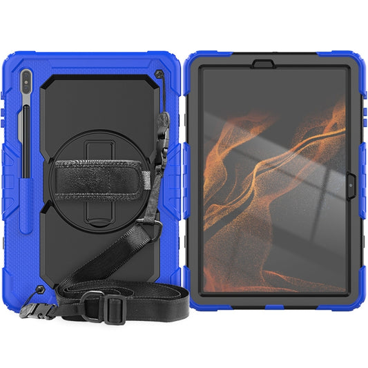 For Samsung Galaxy Tab S8+ 12.4 inch SM-X800 Silicone + PC Tablet Case(Dark Blue+Black) by buy2fix