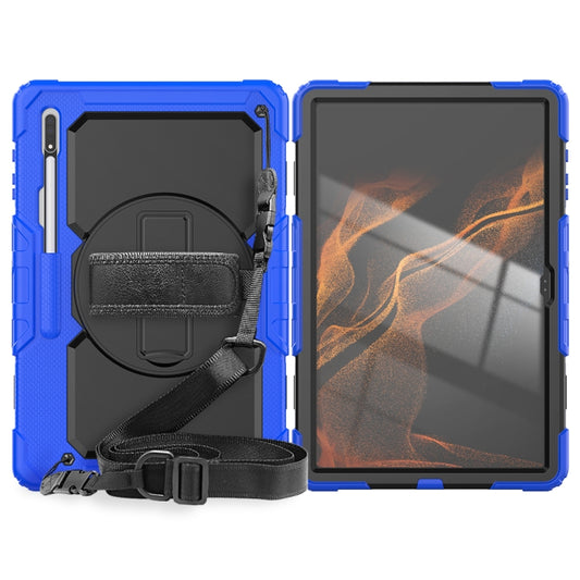 For Samsung Galaxy Tab S8 Ultra 14.6 inch SM-X900 Silicone + PC Tablet Case(Dark Blue+Black) by buy2fix