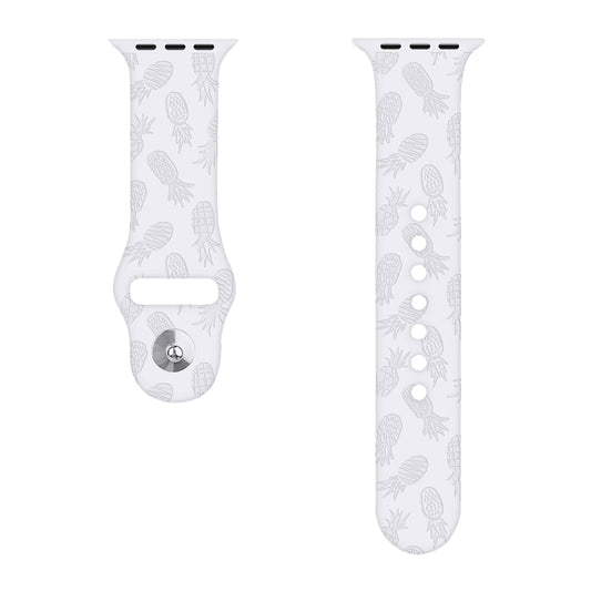 Pineapple Embossing Silicone Watch Band For Apple Watch Series 9&8&7 41mm / SE 3&SE 2&6&SE&5&4 40mm / 3&2&1 38mm(White) by buy2fix