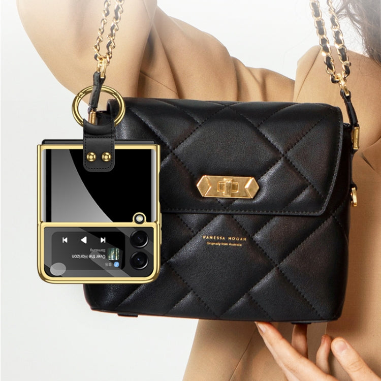 For Samsung Galaxy Z Flip3 5G GKK Integrated Solid Color Plating Phone Case with Ring Holder(Cosmetic Pink) by GKK