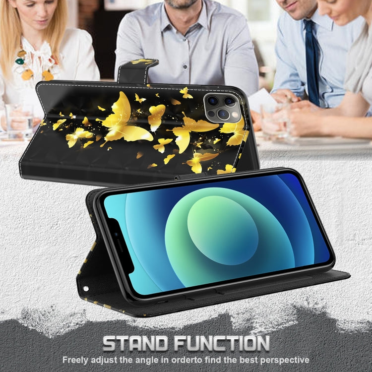 For Nokia G20 / G10 / 6.3 3D Painting Pattern TPU + PU Leather Phone Case(Gold Butterfly) by buy2fix