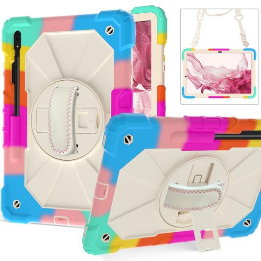 For Samsung Galaxy Tab S8+ 12.4 inch SM-X800 / SM-X806 Contrast Color Robot Shockproof Silicone + PC Tablet Case(Colorful Blue) by buy2fix