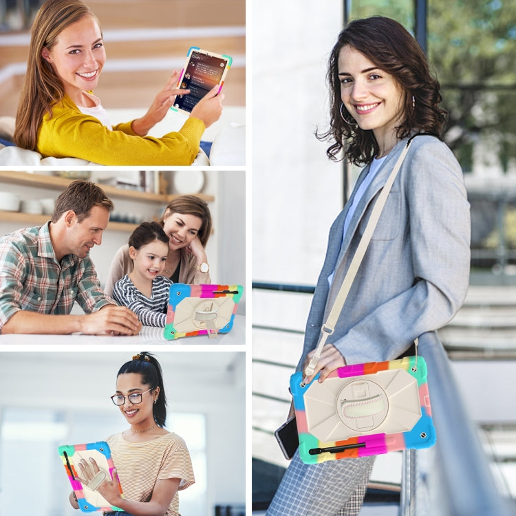 For Samsung Galaxy Tab S8+ 12.4 inch SM-X800 / SM-X806 Contrast Color Robot Shockproof Silicone + PC Tablet Case(Colorful Blue) by buy2fix