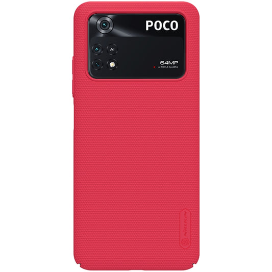 For Xiaomi Poco M4 Pro NILLKIN Frosted PC Phone Case(Red) by NILLKIN