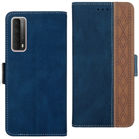 For Huawei P smart 2021 Stitching Side-Magnetic RFID Leather Phone Case(Royal Blue) by buy2fix
