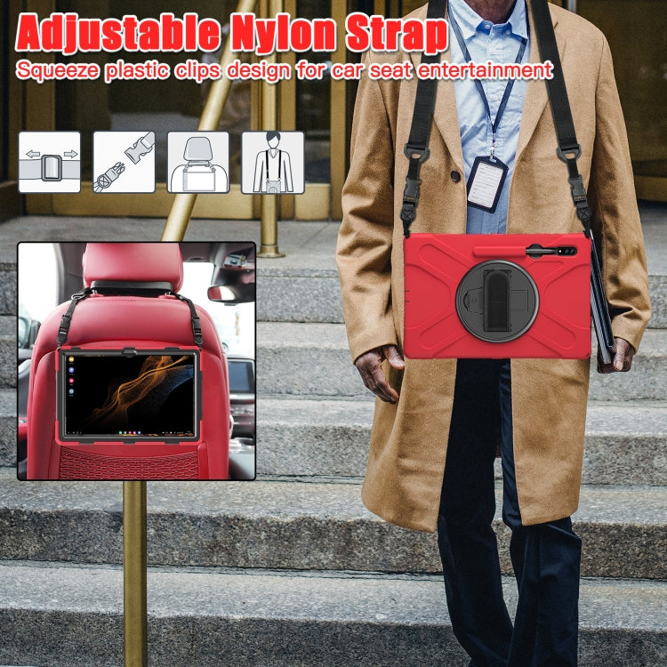 For Samsung Galaxy Tab S8 Ultra X900 Silicone + PC Tablet Protective Case(Red) by buy2fix