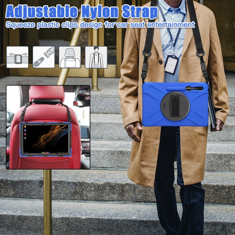 For Samsung Galaxy Tab S8 Ultra X900 Silicone + PC Tablet Protective Case(Blue) by buy2fix