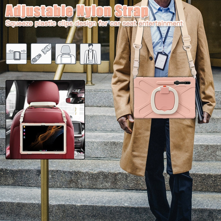 For Samsung Galaxy Tab S8 Ultra X900 Silicone + PC Tablet Protective Case(Rose Gold) by buy2fix