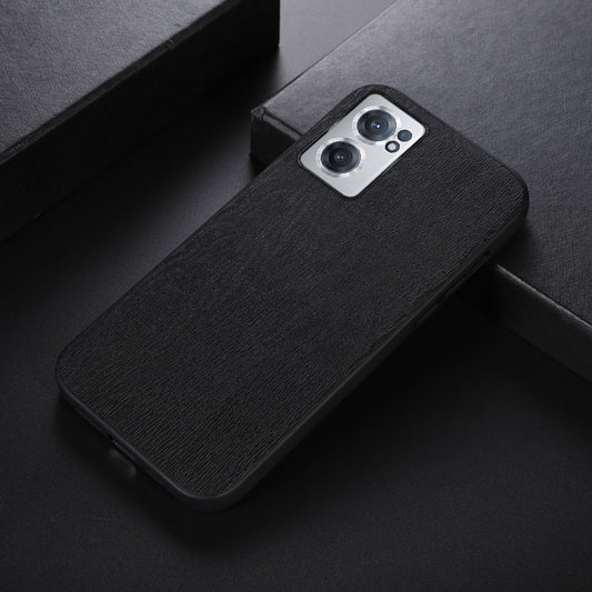 For OnePlus Nord CE 2 5G Wood Texture PU Phone Case(Black) by buy2fix