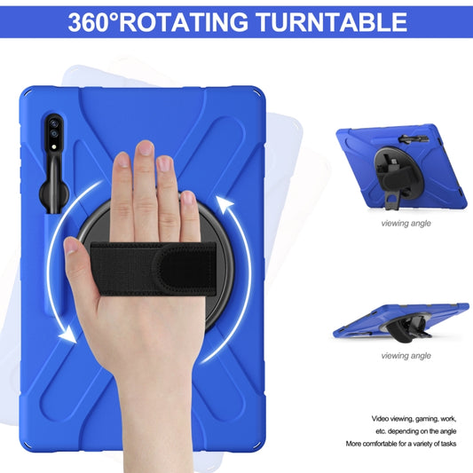 For Samsung Galaxy Tab S8 Ultra Silicone + PC Tablet Case(Blue) by buy2fix