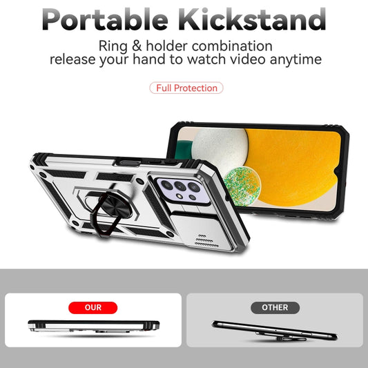 For Samsung Galaxy A23 5G Sliding Camshield Holder Phone Case(Silver) by buy2fix