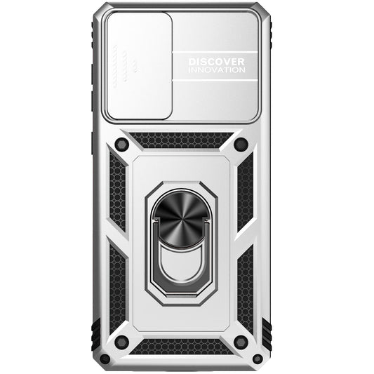 For Samsung Galaxy A73 5G Sliding Camshield Holder Phone Case(Silver) by buy2fix