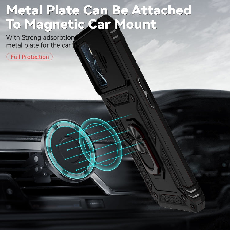 For OPPO A16 Sliding Camshield Holder Phone Case(Black) by buy2fix