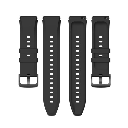 For Xiaomi Watch S1 22mm Protruding Head Glossy Silicone Watch Band(Black) by buy2fix