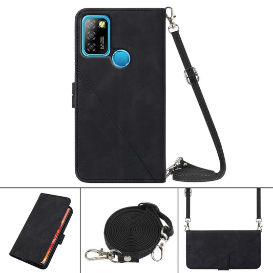 For Infinix Hot 10 Lite / Smart 5 Crossbody 3D Embossed Flip Leather Phone Case(Black) by buy2fix