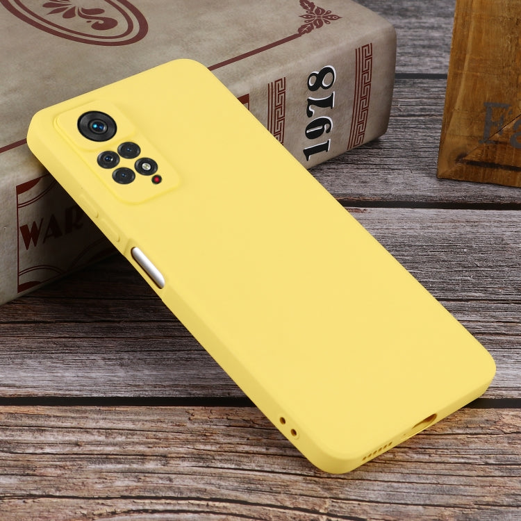 For Xiaomi Redmi Note 11 Pro 4G / 5G Pure Color Liquid Silicone Shockproof Phone Case(Yellow) by buy2fix