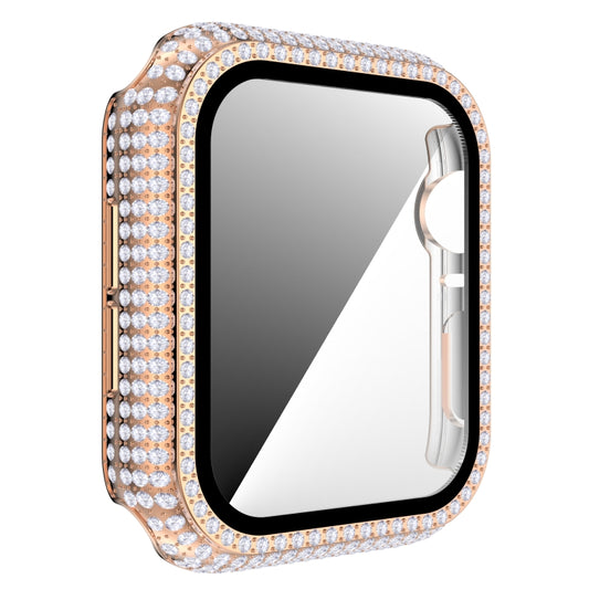 Diamond PC + Tempered Glass Watch Case For Apple Watch Series 6&SE&5&4 40mm(Rose Gold) by buy2fix
