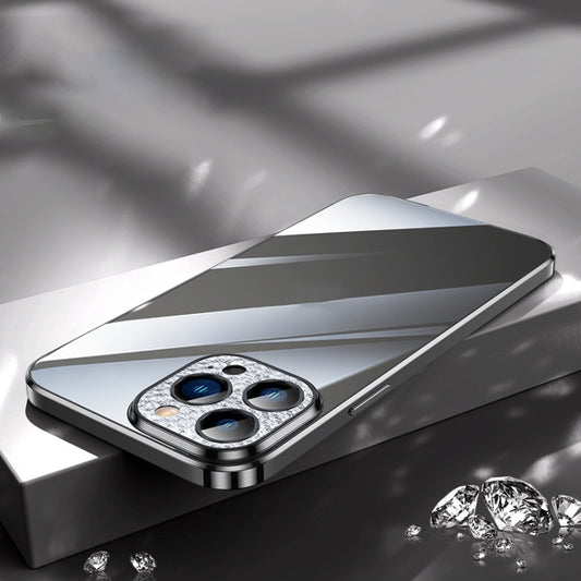 For iPhone 13 Pro Max SULADA Diamond Lens Protector Plated Frosted Case (Black) by SULADA