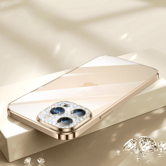 For iPhone 12 Pro SULADA Diamond Lens Protector Plated Frosted Case(Gold) by SULADA