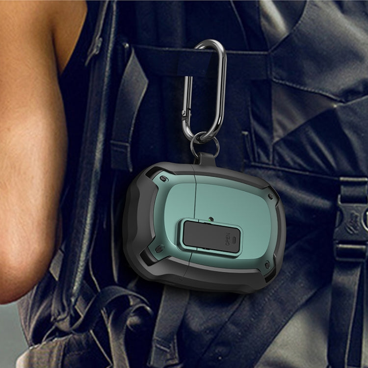 Earphone Protective Case with Switch & Hook For Google Pixel Buds A(Black Green) by buy2fix